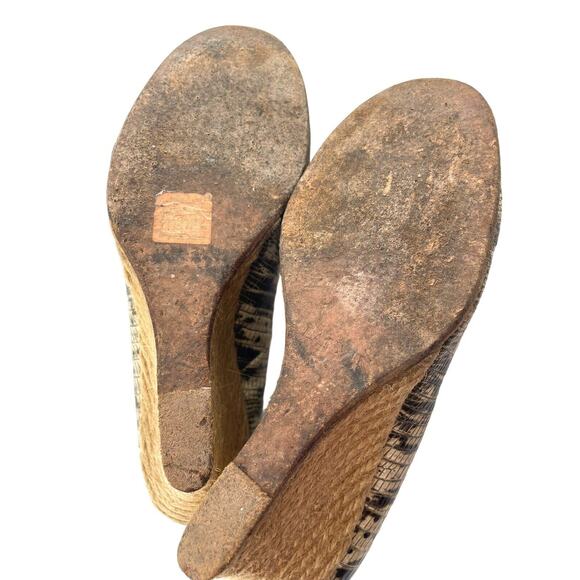 LANVIN Women's Shoes Snake Print Leather Ballerina Espadrille Wedge Heels EU 39 - Picture 16 of 16